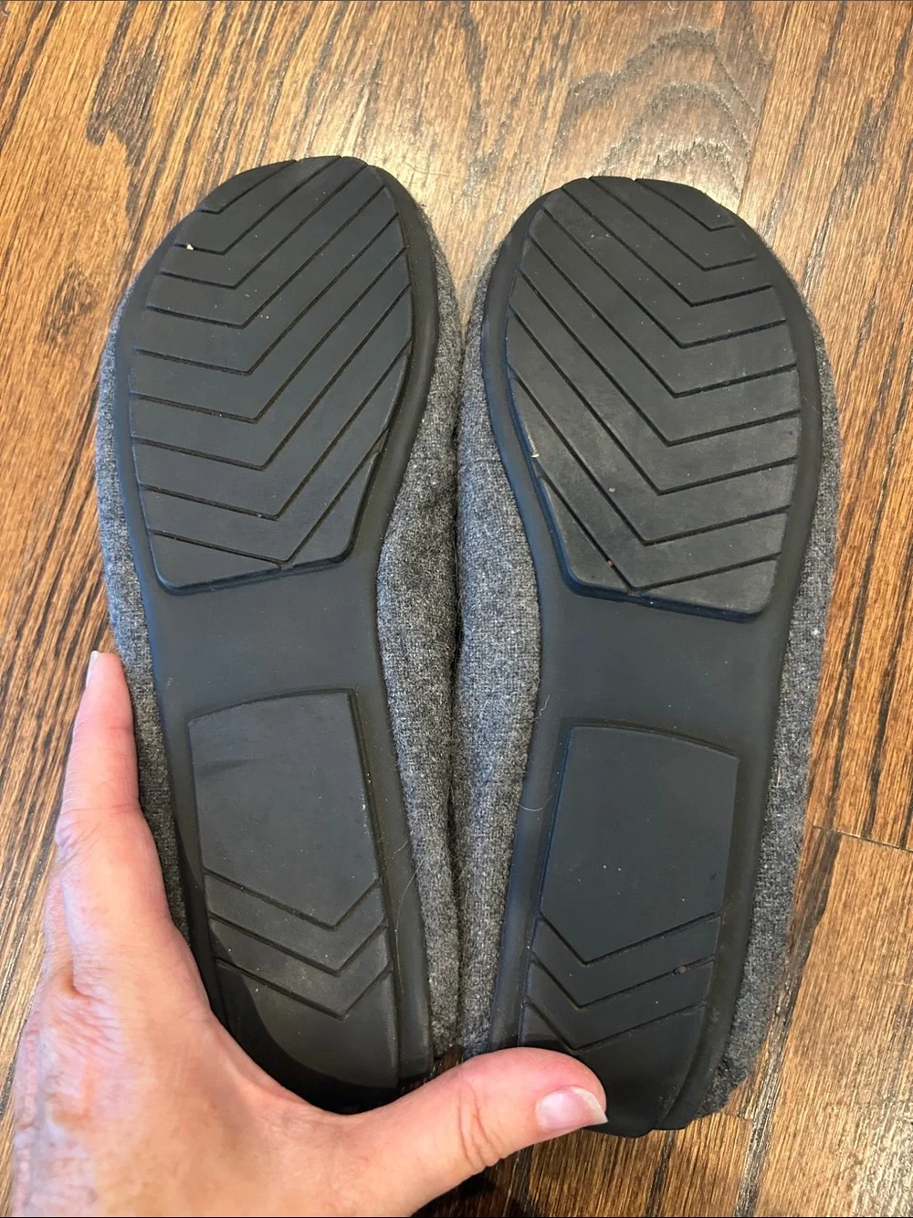 me too Charcoal Gray Felt Ballet Flats with Bow Trim